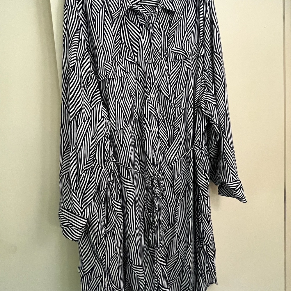 Terra & Sky Navy and White Striped Top